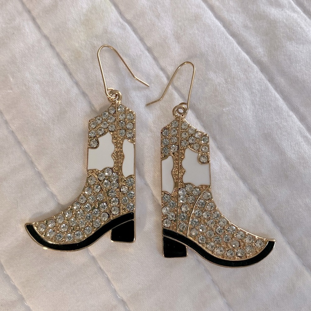 FREE WITH BUNDLE Sparkly Cowboy Boot Earrings